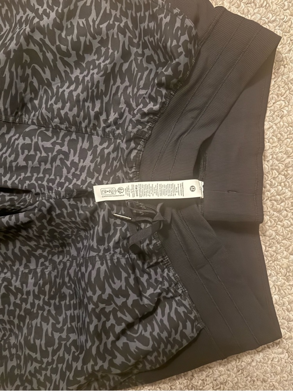 lululemon athletica Black & Charcoal Printed Track Joggers